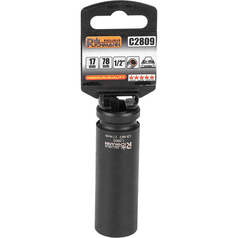 Nasadka 1/2" udarowa długa 6-kątna metryczna Cr-Mo. 25 mm | C2817 - Centrum Techniczne Gałązka