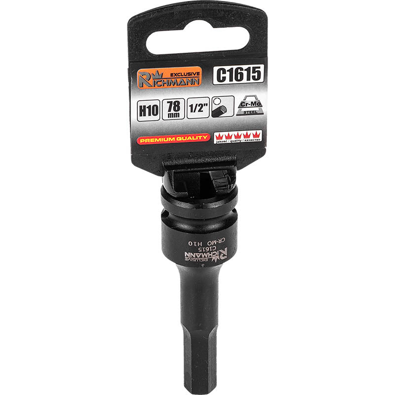 Nasadka 1/2" udarowa trzpieniowa imbus HEX długa H19x78 mm | C1619 - Centrum Techniczne Gałązka