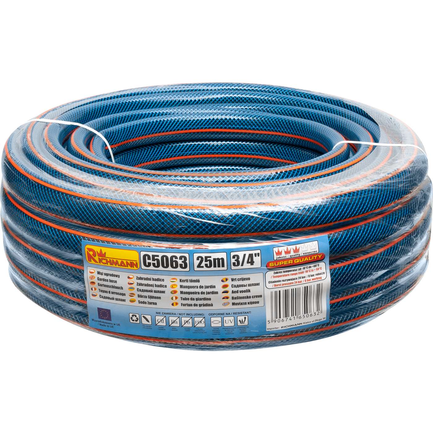 Wąż ogrodowy "blue" 3/4" 25m | C5063 - Centrum Techniczne Gałązka