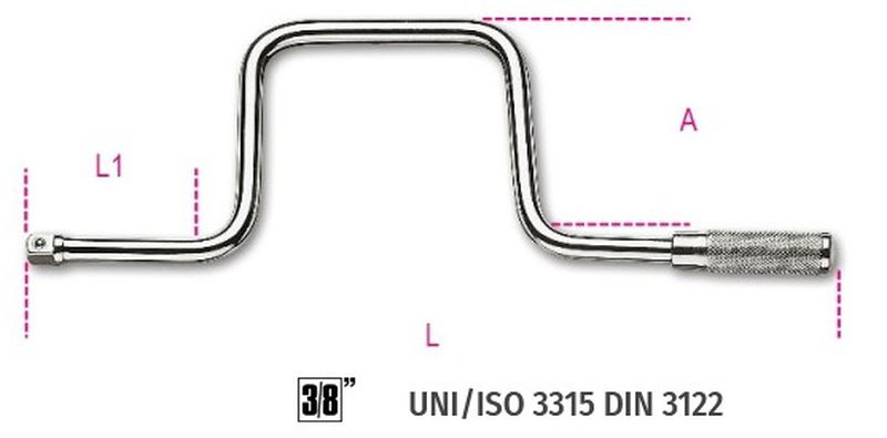 Pokrętło korbowe do nasadek 3/8" | 910/46