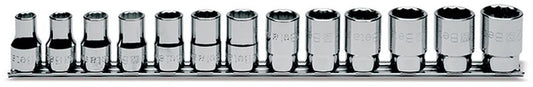 Zestaw nasadek 1/2" 12-kątnych na szynie 13szt | 920B/SB13