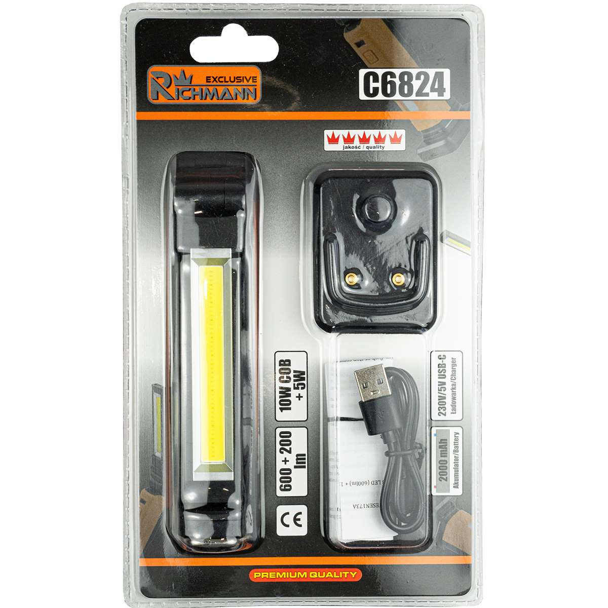 Lampa magnetyczna akumulatorowa składana 5w + 1w | C6824