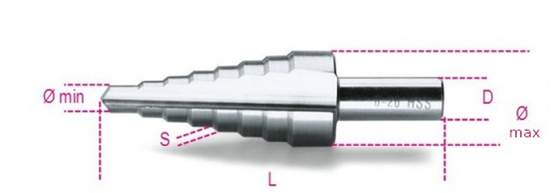 Komplet wierteł stożkowych stopniowych HSS 4-30mm 3szt | 425/SP3