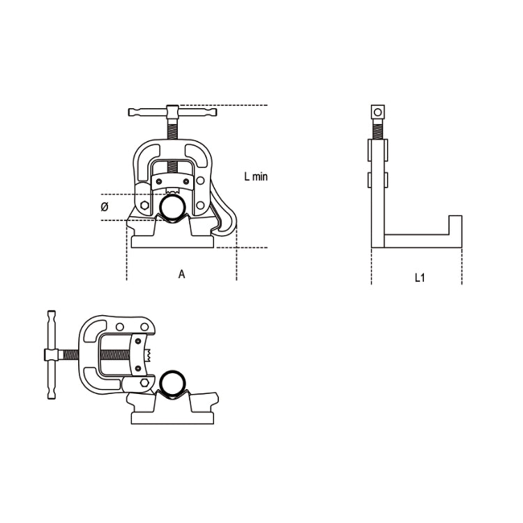 Imadło uchylne do rur 1/8"-3" | 399/10-89