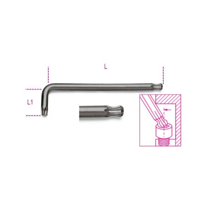 Zestaw kluczy trzpieniowych TORX z kulistą końc. w pokrowcu T9-T40 8szt | 97BTX/B8