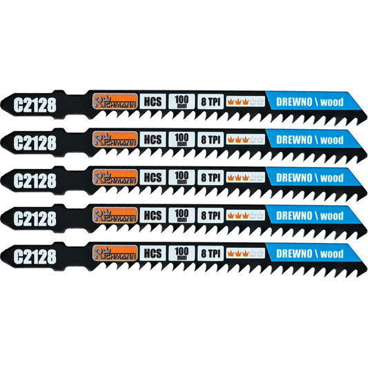 Brzeszczot do wyrzynarki drewno "T" HCS 100 mm ,8 tpi, szybkie cięcie (t111c) 5 szt. | C2128 - Centrum Techniczne Gałązka