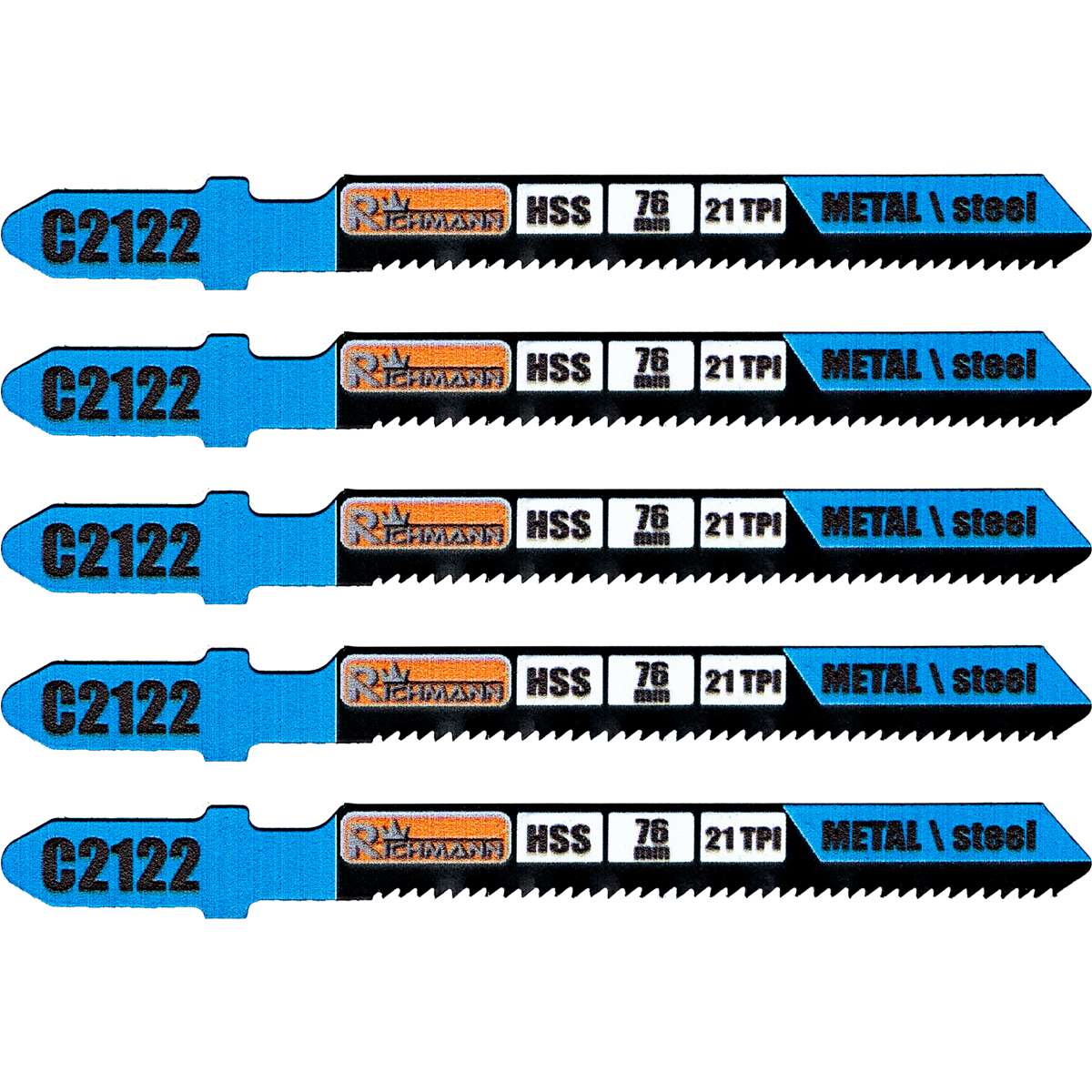 Brzeszczot do wyrzynarki metal "T" HSS 76 mm ,21 tpi,krzywe cięcie (t218a) 5 szt. | C2122 - Centrum Techniczne Gałązka