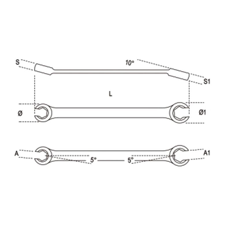 Klucz oczkowy półotwarty dwustronny 10x11mm | 94/10X11