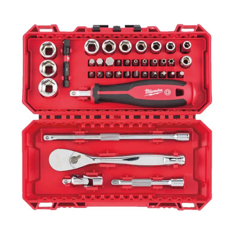 Bogaty zestaw nasadek 1/4" z akcesoriami i 38 bitami udarowymi w mocnym etui | 4932498381
