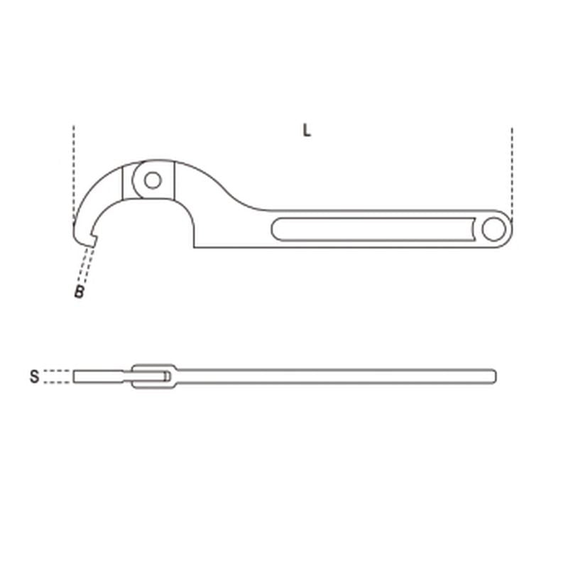 Klucz hakowy z pazurem przegubem 120-180mm | 99SQ/120-180