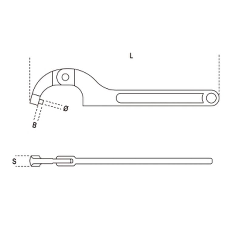 Klucz hakowy z bolcem przegubowy 80-120mm | 99ST/80-120