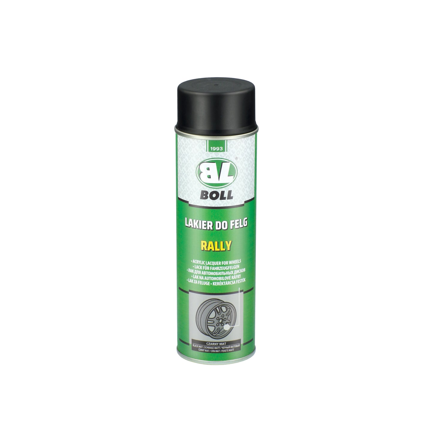 Lakier do felg samochodowych czarny mat spray 500ml | 0010135 - Centrum Techniczne Gałązka