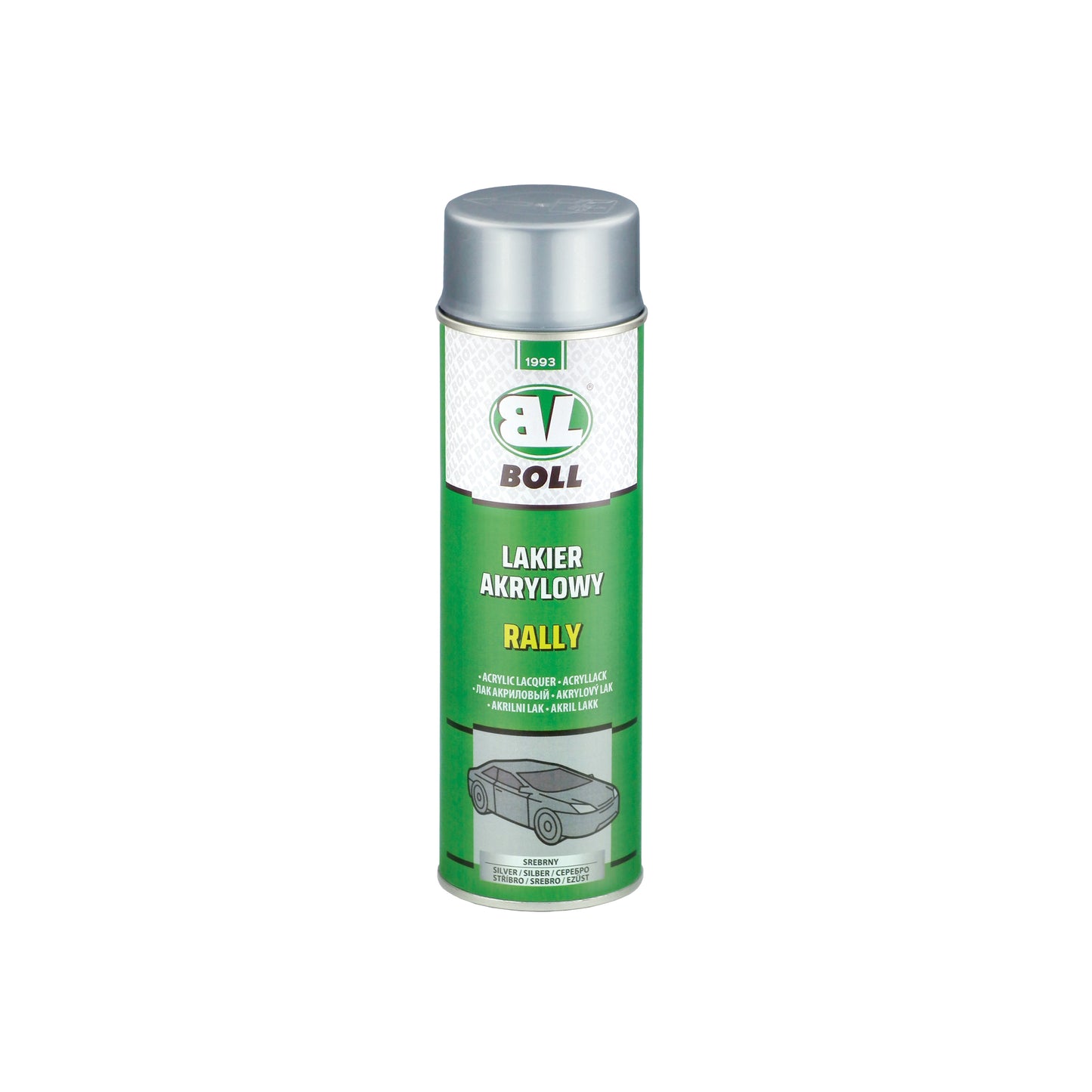 Lakier akrylowy rally srebrny połysk spray 500ml. | 0010123 - Centrum Techniczne Gałązka