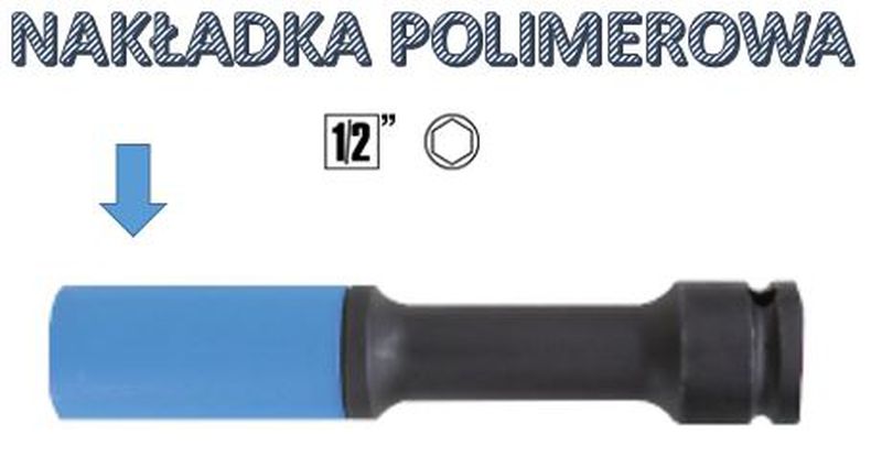 Komplet 3 nasadek 1/2" udarowych długich z nakładką polimerową | 720LCL/C3