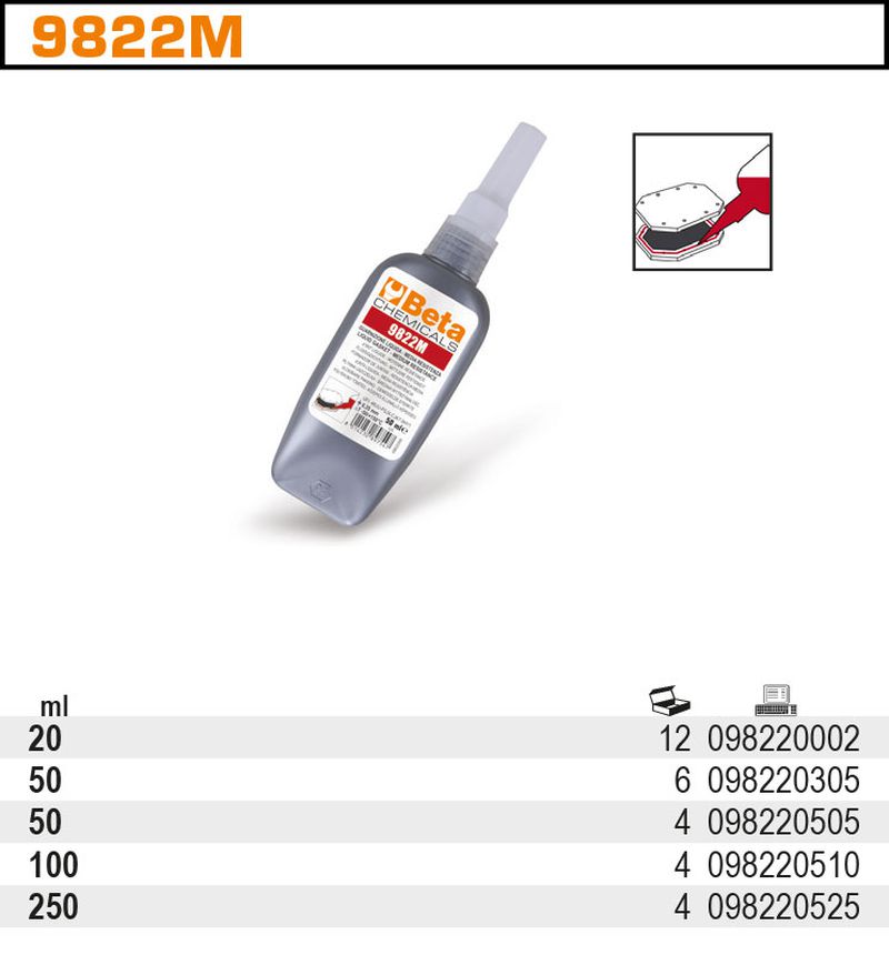 Płynna uszczelka o średniej sile do płaskich powierzchni 50ml | 9822M/50T - Centrum Techniczne Gałązka