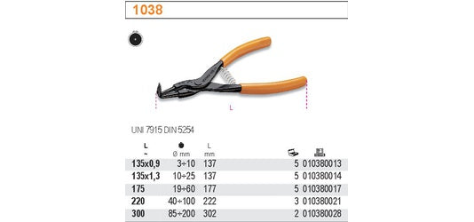 SZCZYPCE DO PIERŚCIENI ZEWNĘTRZNYCH SEGERA 135X0,9MM ODGIĘTE O 90° | 1038/135X0.9 - Centrum Techniczne Gałązka