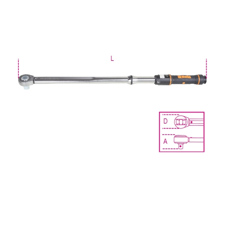 Klucz dynamometryczny klikowy z przepychanym zabierakiem 40-200Nm 1/2". | 667N/20 - Centrum Techniczne Gałązka