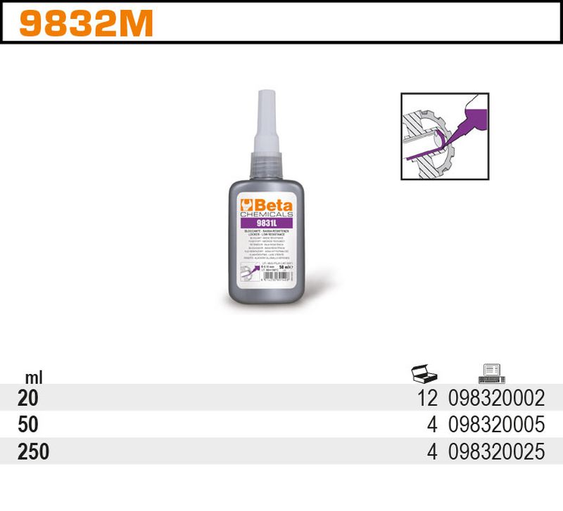 Klej montażowy o dużej sile łączenia do montażu na wałach 50ml | 9832M/50B - Centrum Techniczne Gałązka