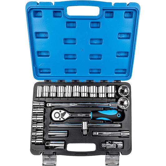 Zestaw narzędziowy 25 el. 1/2" nasadki 12-kątne niebieska walizka | C4552 - Centrum Techniczne Gałązka