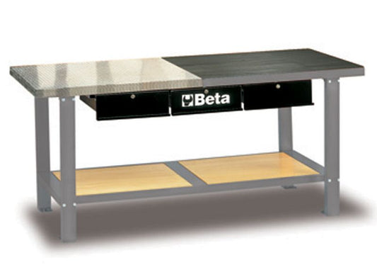 Stół warsztatowy szary C56M blat aluminiowo-gumowy trzy szuflady | 5600/C56MG - Centrum Techniczne Gałązka