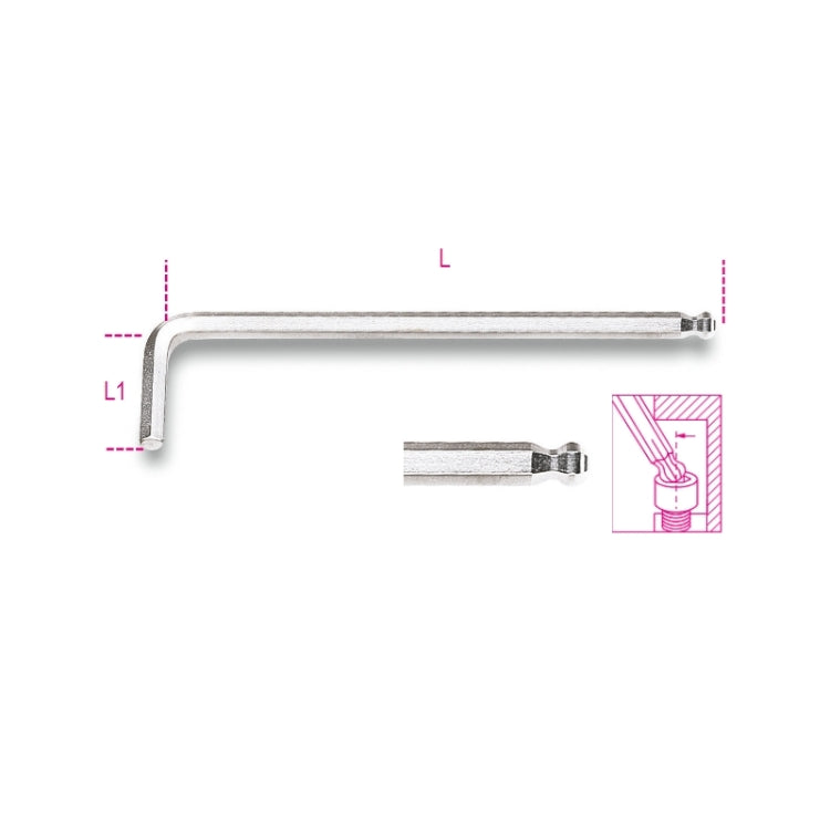 Klucz trzpieniowy kątowy z kulistą końcówką 1,5mm | 96BPC/1.5