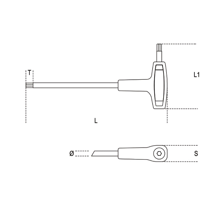 Klucz trzpieniowy kątowy z rękojeścią 4mm | 96T/4