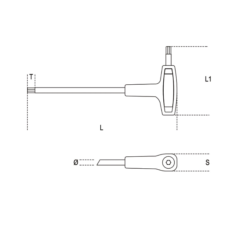 Zestaw Kluczy trzpieniowych kątowy z rękojeścią 2-6mm 6 szt | 96T/S6