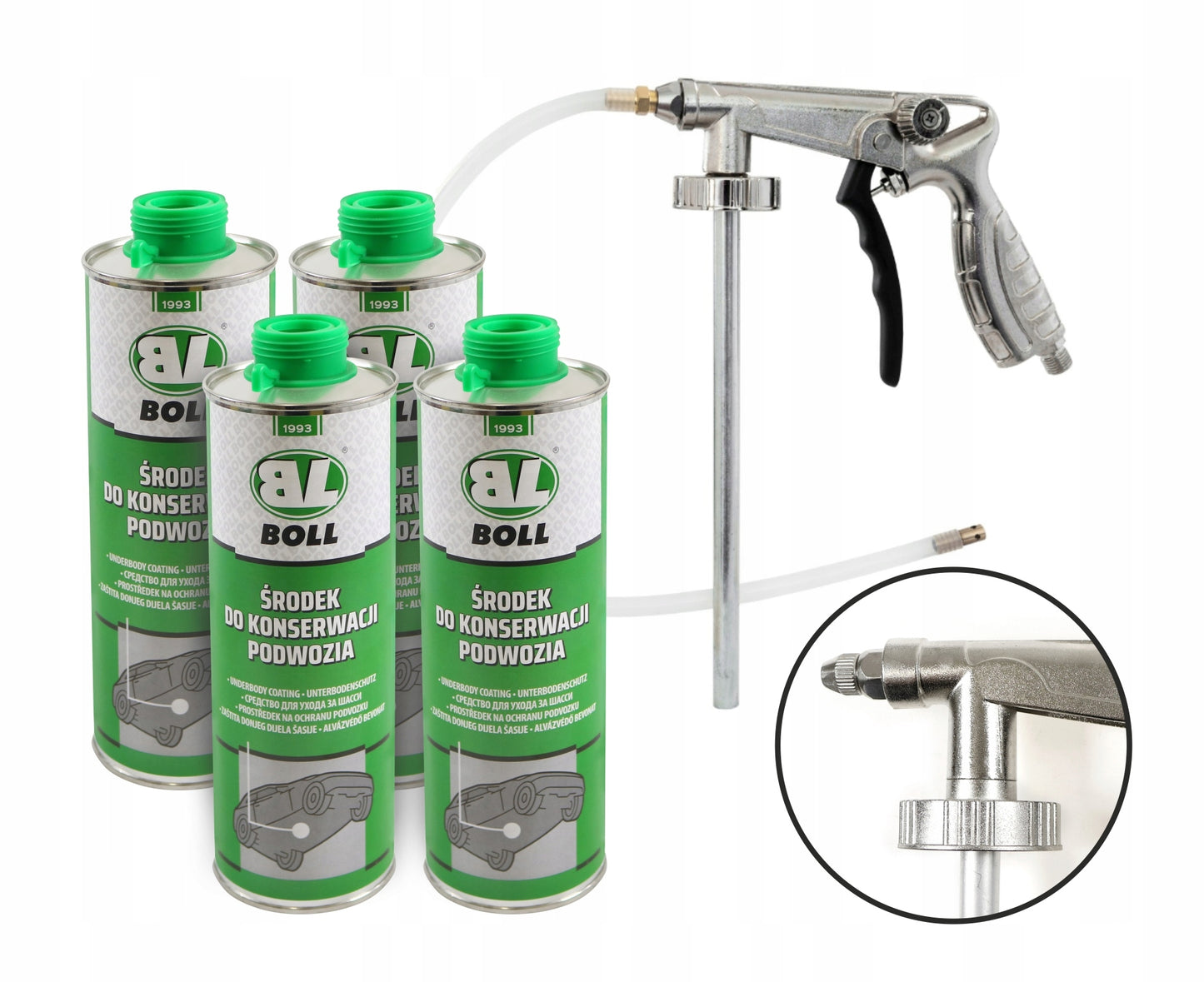 Środek do konserwacji podwozia baranek czarny 4L + pistolet AIRPRESS | 333/21