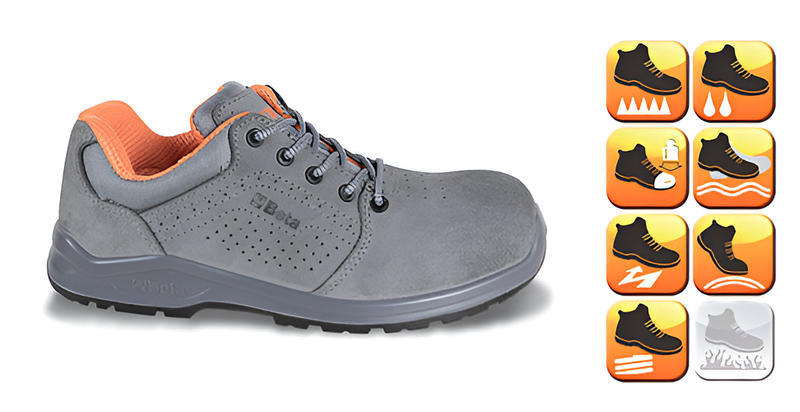 Zamszowe półbuty robocze 7248G r.40 – wytrzymałe, wygodne obuwie ochronne do pracy | 7248G/40