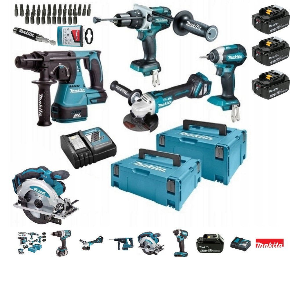 MAKITA ZESTAW NARZĘDZI 5SZT COMBO 18V 3x5,0Ah | DLX5104TJ1