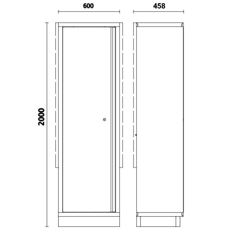 Szafa 1-drzwiowa z blachy ze wspornikiem do systemu C45PRO | 4500/C45PRO/AS1