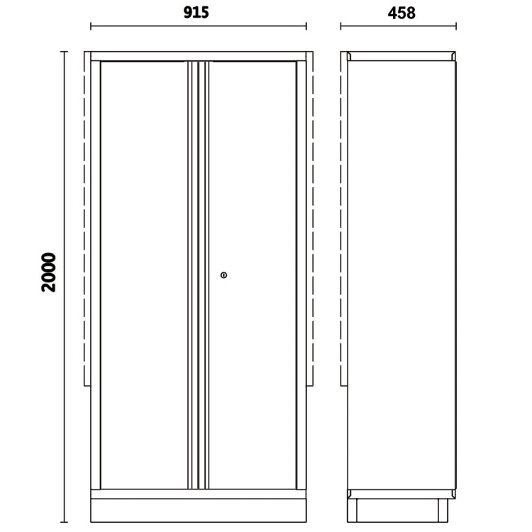 Szafa 2-drzwiowa z blachy ze wspornikiem do systemu C45PRO | 4500/C45PRO/AS2