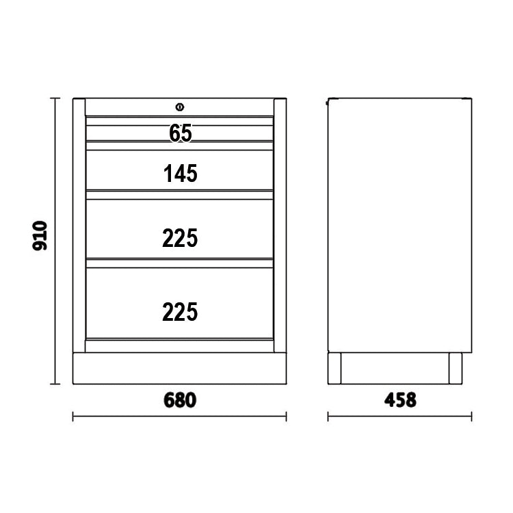 Moduł stały z 4 szufladami do c45pro | 4500/C45PRO/M4