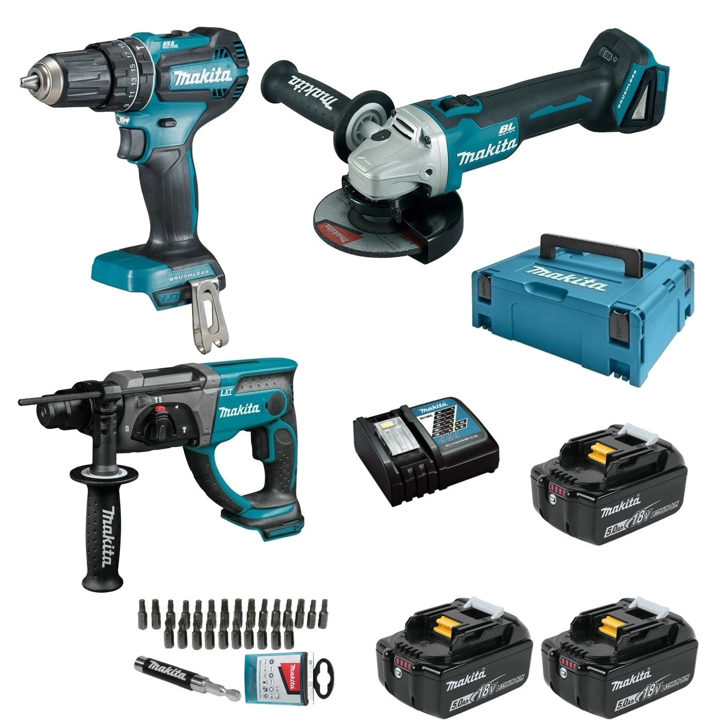 MAKITA ZESTAW NARZĘDZI COMBO 3SZT 3x5AH 18V BL | DLX202T3