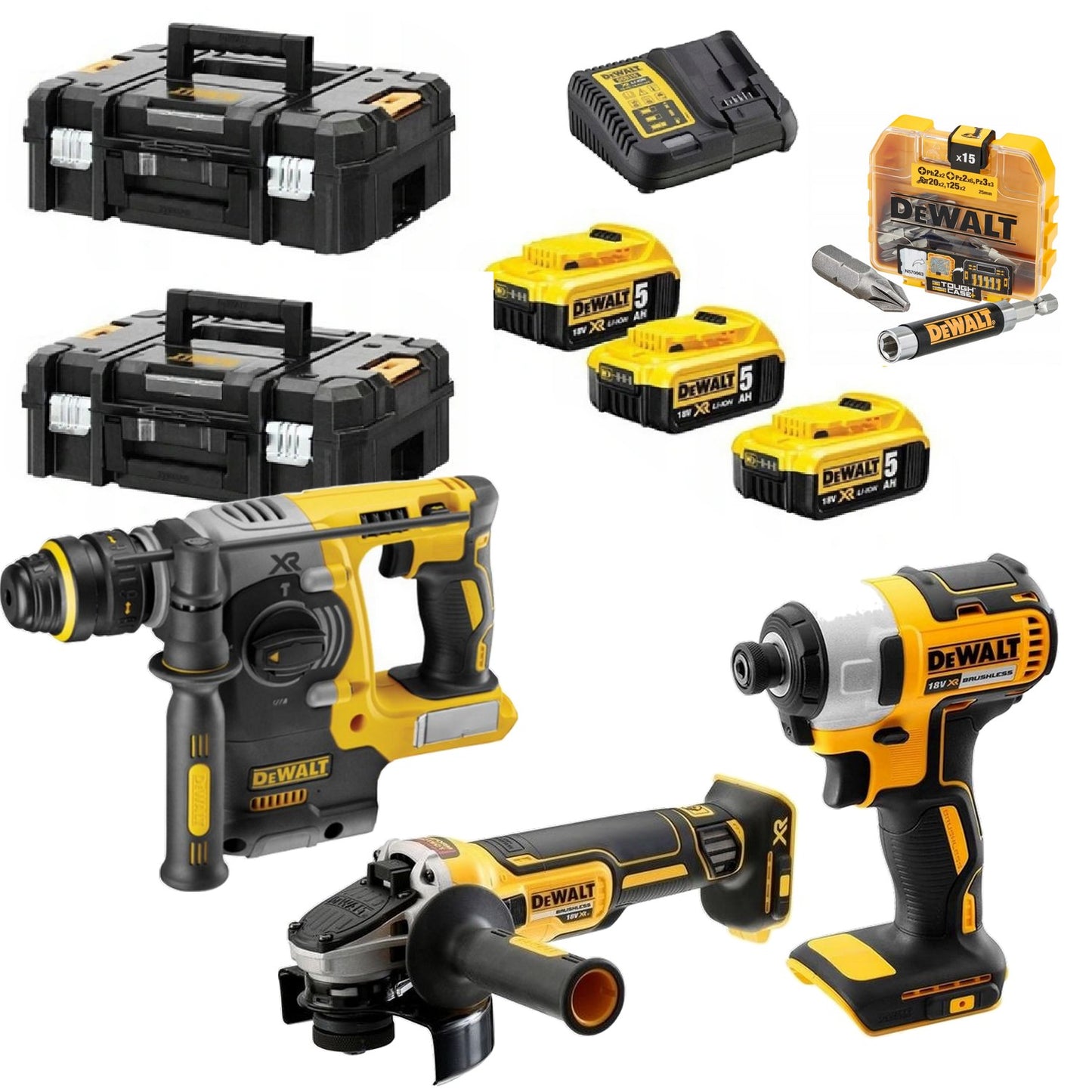 DEWALT ZESTAW COMBO 3SZT NARZĘDZI 3X5AH 18V DCK305P3T | DCK305P3T