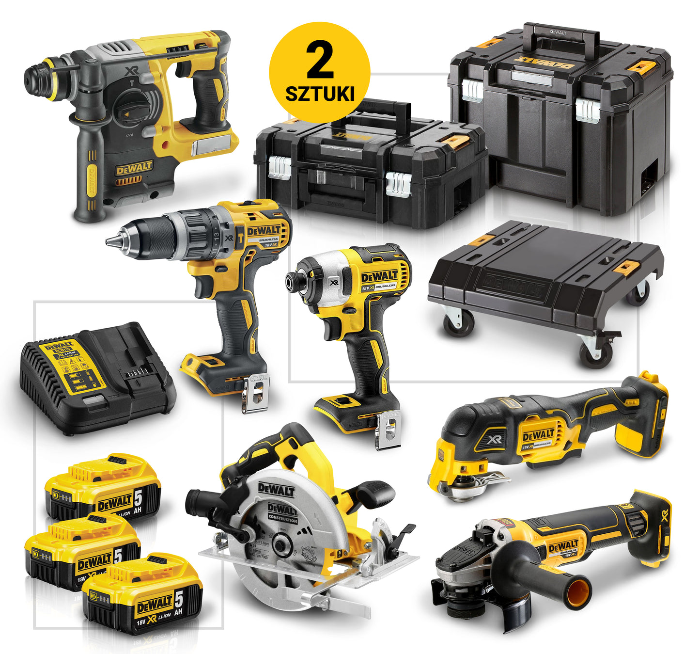 DEWALT Zestaw Narzędzi 6SZT 3x5Ah DCK685P3T | DCK685P3T