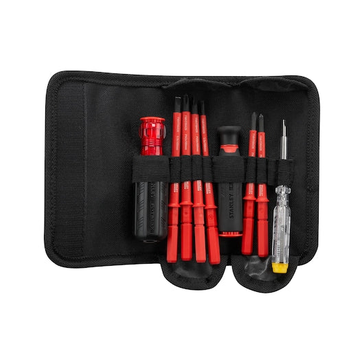 Zestaw 10 wkrętaków VDE Multi-bit FATMAX® w sakwie, izolowane i wygodne do prac elektrycznych i domowych | FMHT66426-0