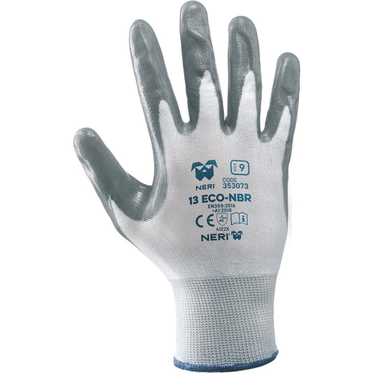 Rękawice robocze 13ECO-NBR r.10/XL powlekane, olejoodporne, wygodne | 353073/10