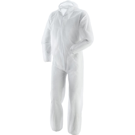 Kombinezon jednorazowy PLP biały r.XL – lekki, oddychający, wykonany z PP | 487007/XL