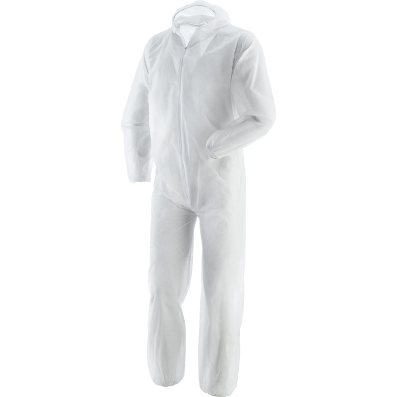 Kombinezon jednorazowy PLP biały r.XL – lekki, oddychający, wykonany z PP | 487007/XL