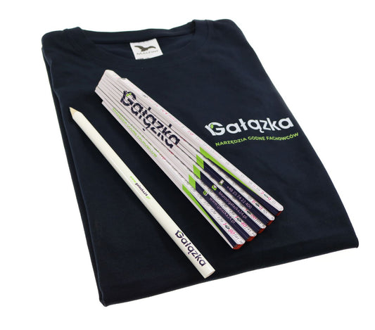 Zestaw koszulka + miara 2m + ołówek stolarski Gałązka - Centrum Techniczne Gałązka