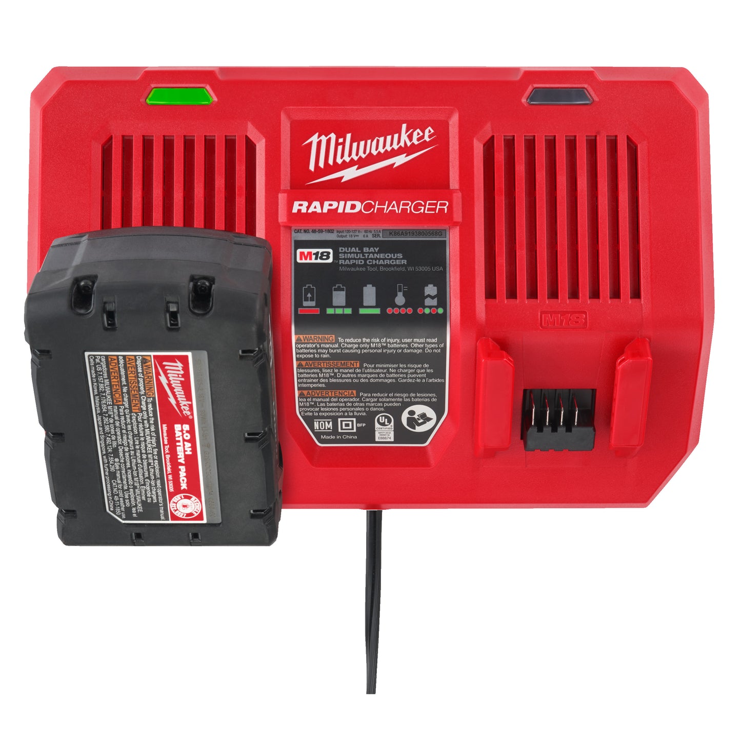 Podwójna szybka ładowarka Milwaukee M18DFC | 4932472073