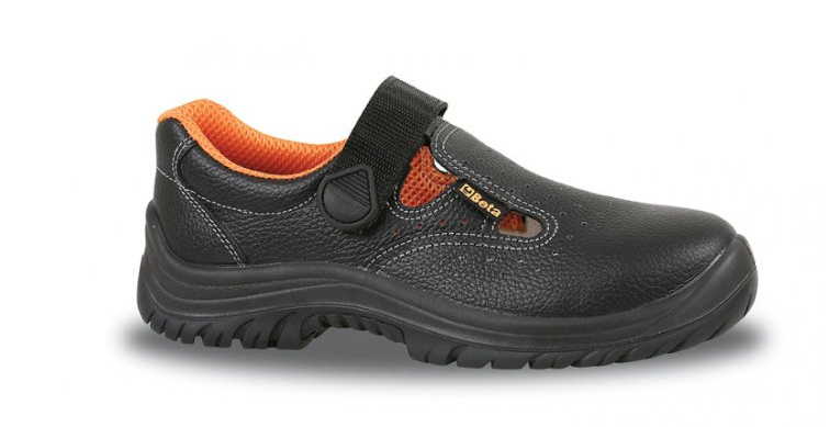 Sandały robocze skórzane perforowane 7247B r. 47 – przewiewne i wytrzymałe obuwie BHP | 7247B/47