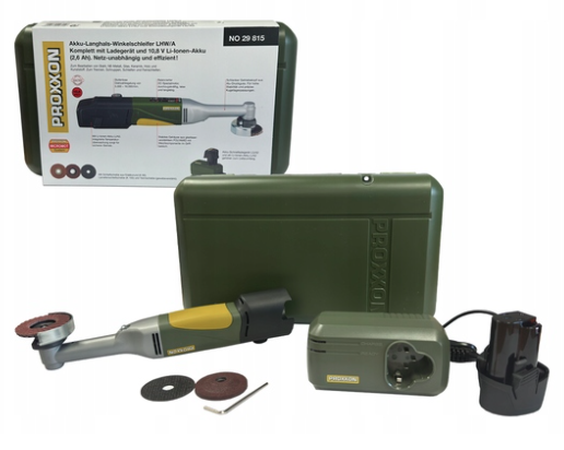 SZLIFIERKA KĄTOWA MINI Z REGULACJĄ AKUMULATOROWA ZESTAW LHW/A | 29815