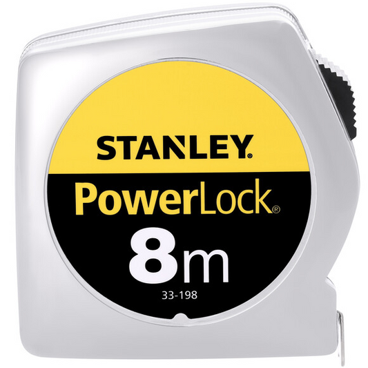 MIARA ZWIJANA POWERLOCK 8M TAŚMA 25MM OBUDOWA CHROM POWERLOCK| 0-33-198