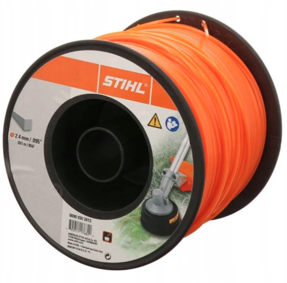 Żyłka kwadratowa STIHL 2,4 mm 253 m pomarańczowa do podkaszarki zapewniająca trwałe i skuteczne koszenie | 0000-930-2612