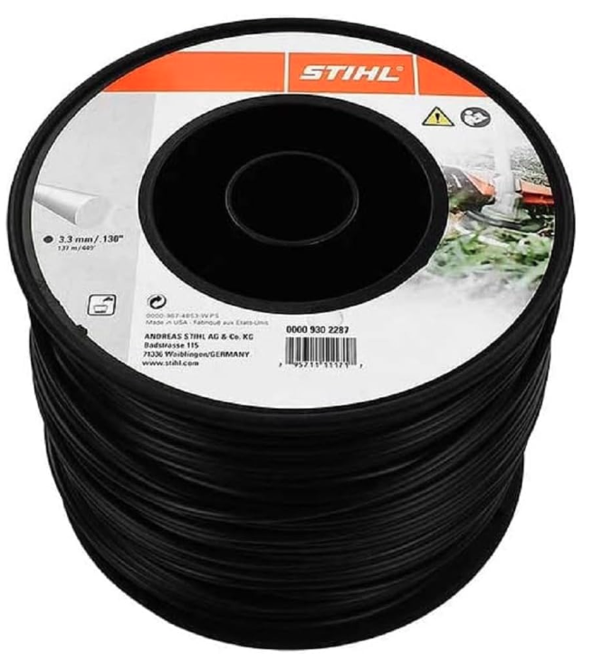 Żyłka okrągła STIHL 3,3 mm 137 m czarna do podkaszarki zapewnia mocne i precyzyjne cięcie trawy | 0000-930-2287