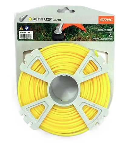 Żyłka okrągła STIHL 3,0 mm 53 m żółta do podkaszarki gwarantuje trwałe i skuteczne koszenie trawy | 0000-930-2344