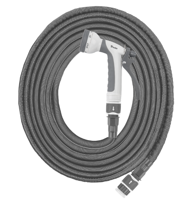 Zestaw ogrodowy TWIST HOSE elastyczny wąż rozciągliwy 7–15 m do podlewania  | WTW715GY