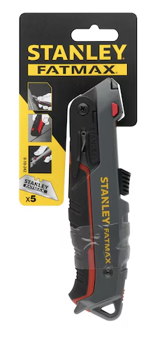 Nóż bezpieczny FatMax, solidny i ergonomiczny do cięcia kartonów i folii | 0-10-242